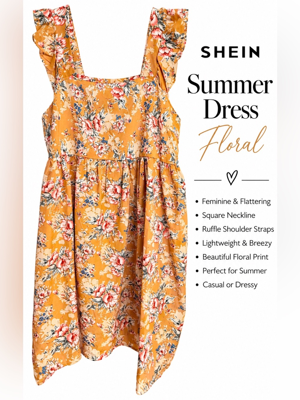 SHEIN Summer Dress Floral Feminine